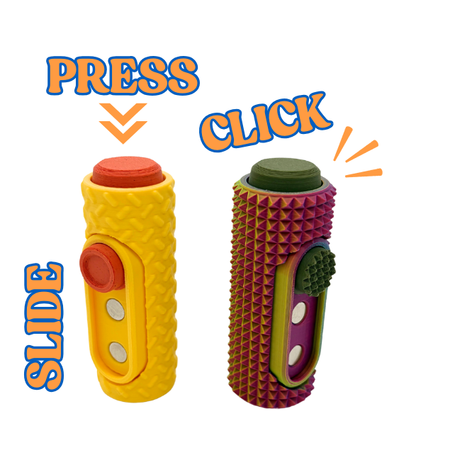 2 in 1 Fidget Toy Magnetic Slider, Press, & Click