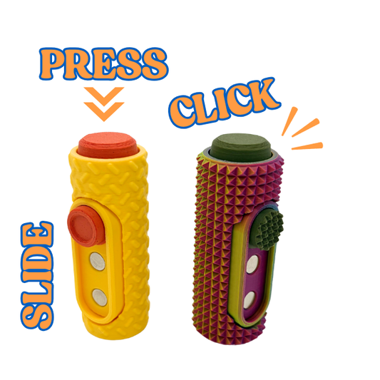 2 in 1 Fidget Toy Magnetic Slider, Press, & Click