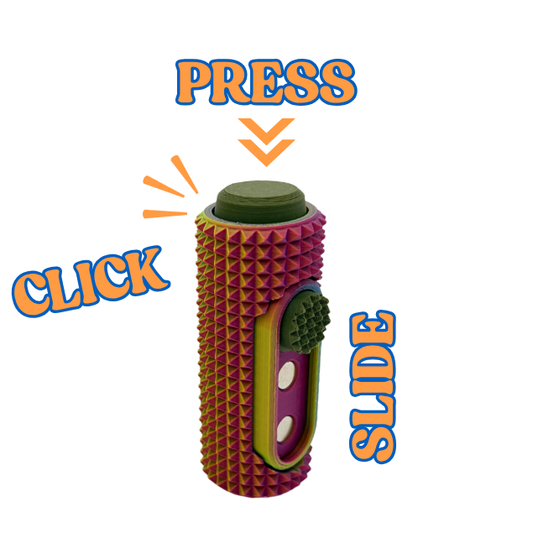 2 in 1 Fidget Toy Spiked Magnetic Slider, Press, & Click