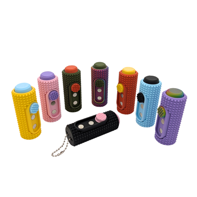 2 in 1 Fidget Toy Spiked Magnetic Slider, Press, & Click