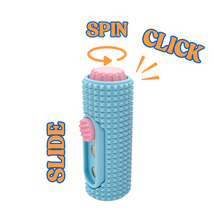 3 in 1 Fidget Toy Magnetic Slider, Spin, & Click